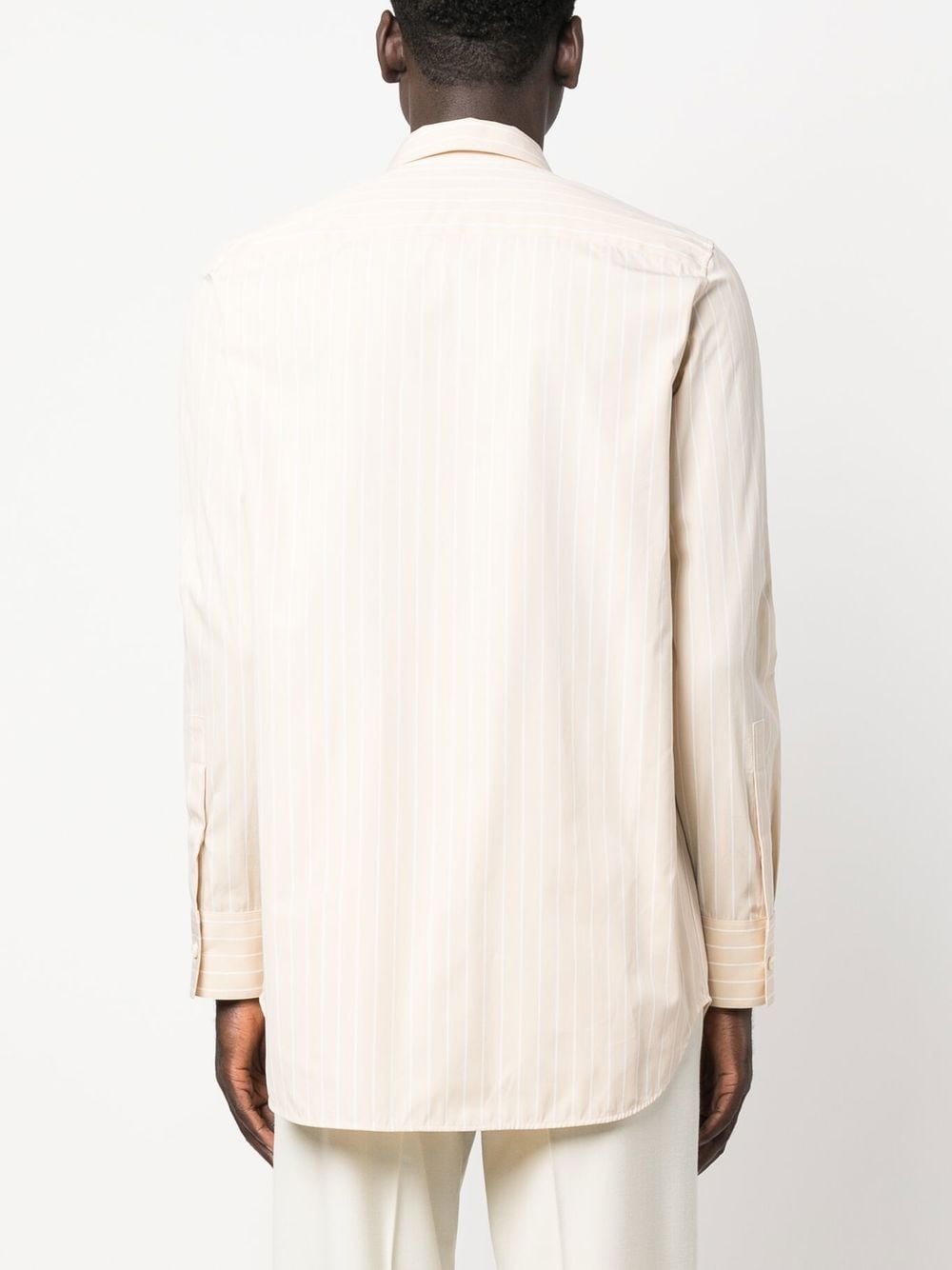 Shop Jil Sander Pinstripe-print Cotton Shirt In Yellow