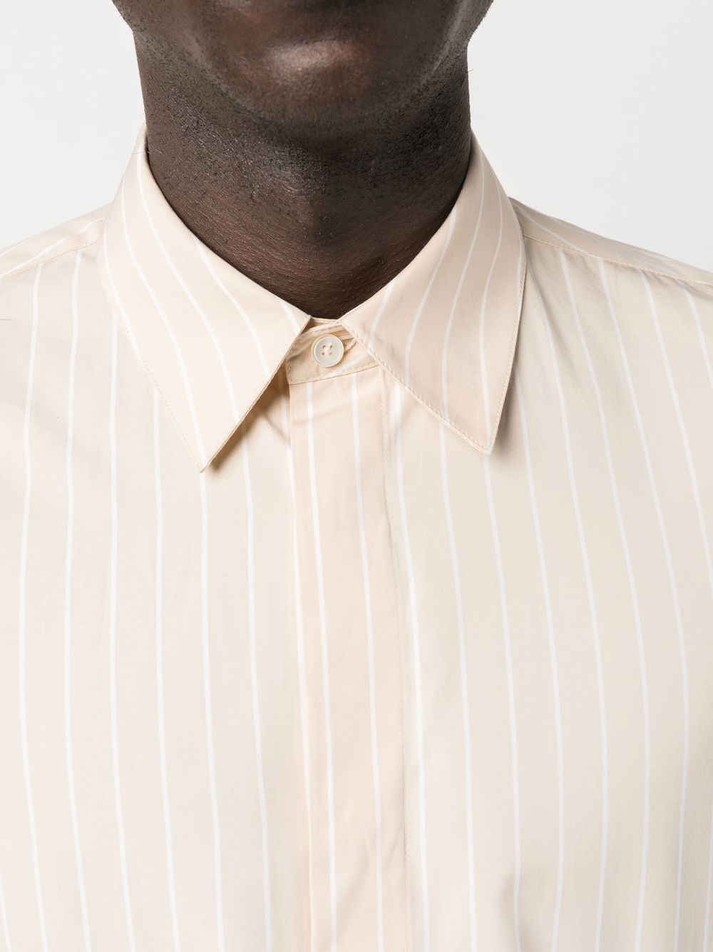 Shop Jil Sander Pinstripe-print Cotton Shirt In Yellow