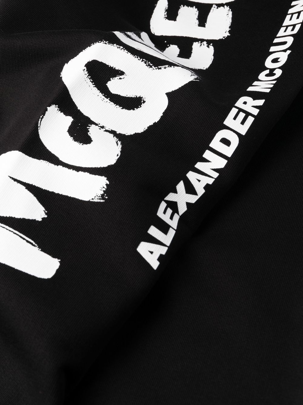 Shop Alexander Mcqueen Logo-print Tapered Track Pants In Black