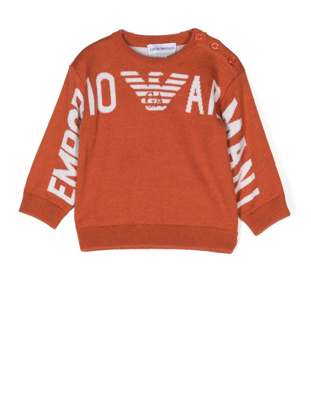 

Emporio Armani Kids intarsia-knit logo jumper - Orange