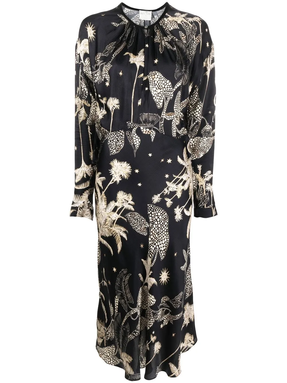 

Forte Forte patterned long-sleeved midi dress - Black