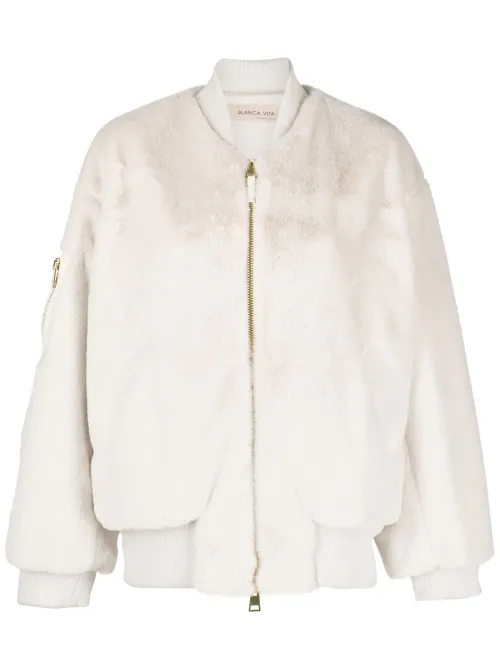 Veste bomber en fourrure artificielle - Blanca Vita - Modalova