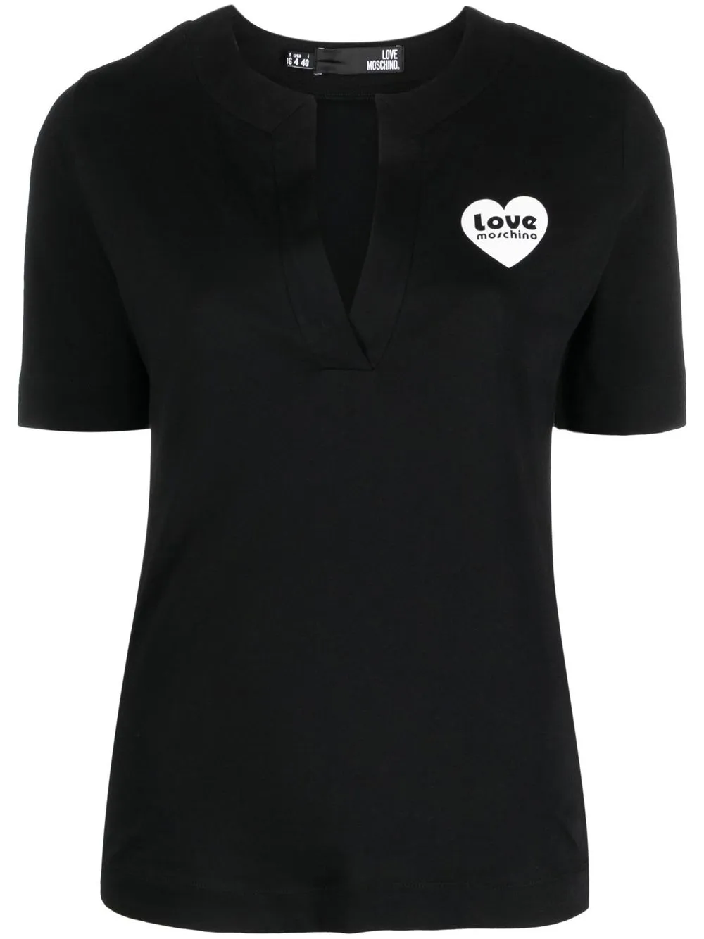 

Love Moschino playera con logo estampado - Negro