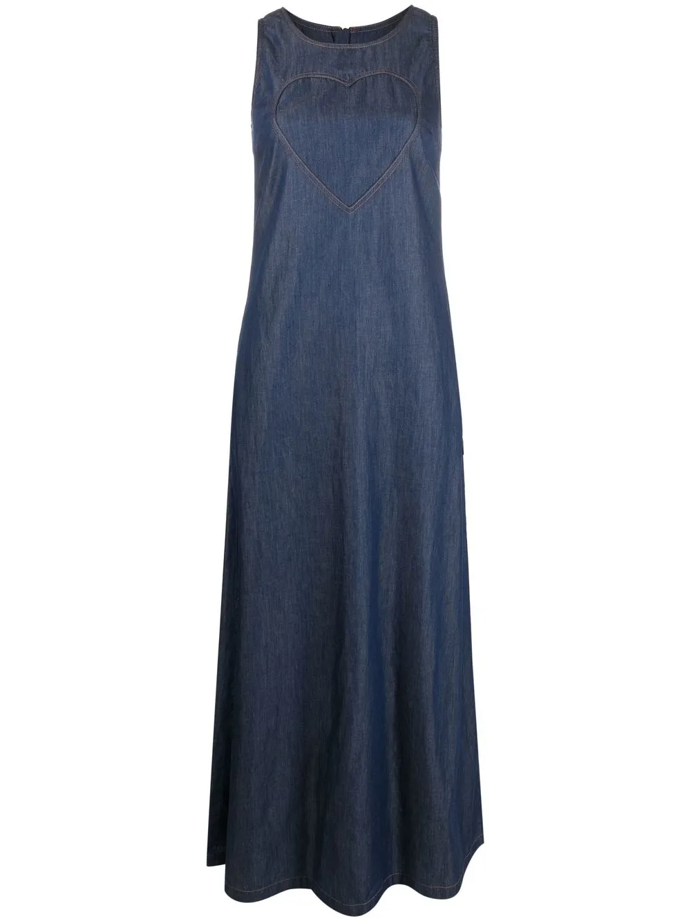 

Love Moschino denim heart-motif maxi-dress - Blue