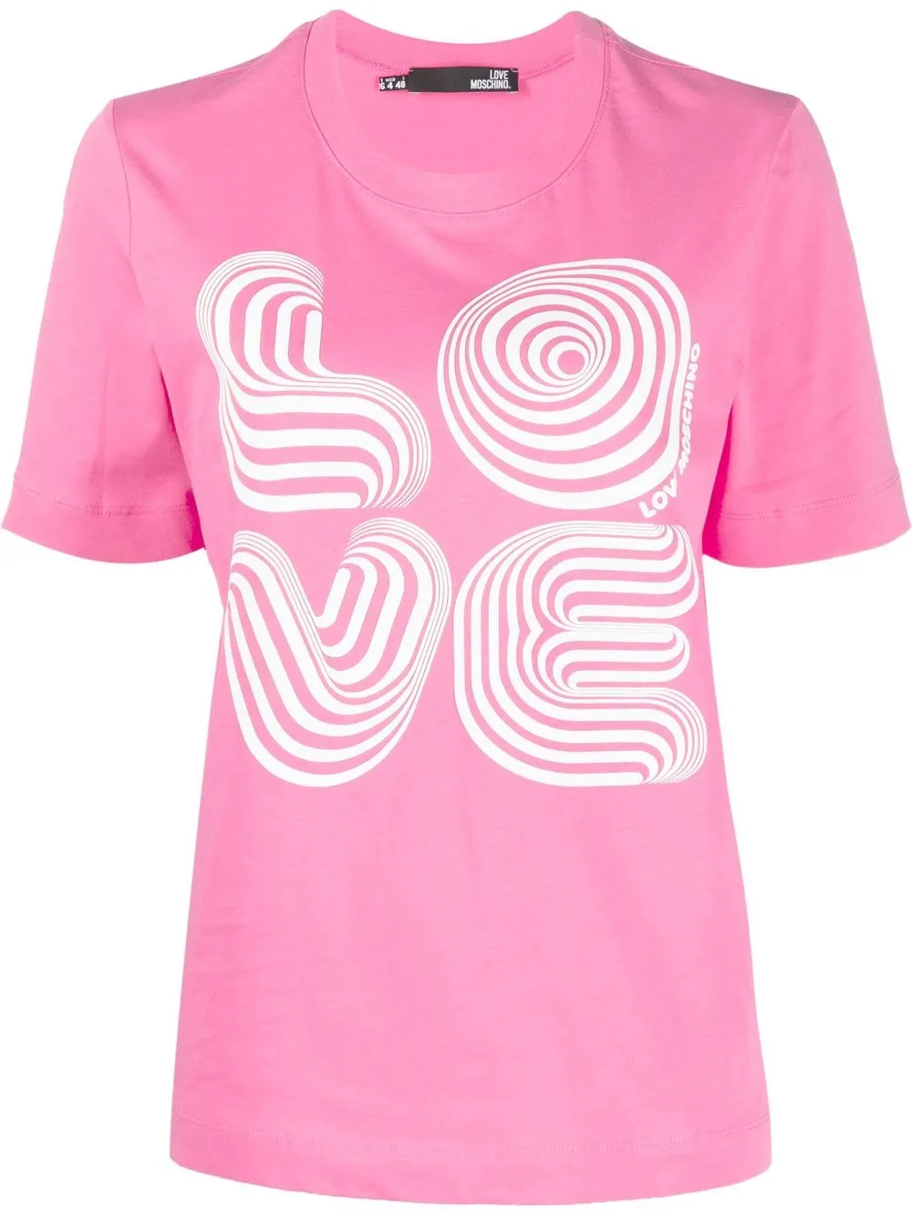 

Love Moschino playera con logo estampado - Rosado