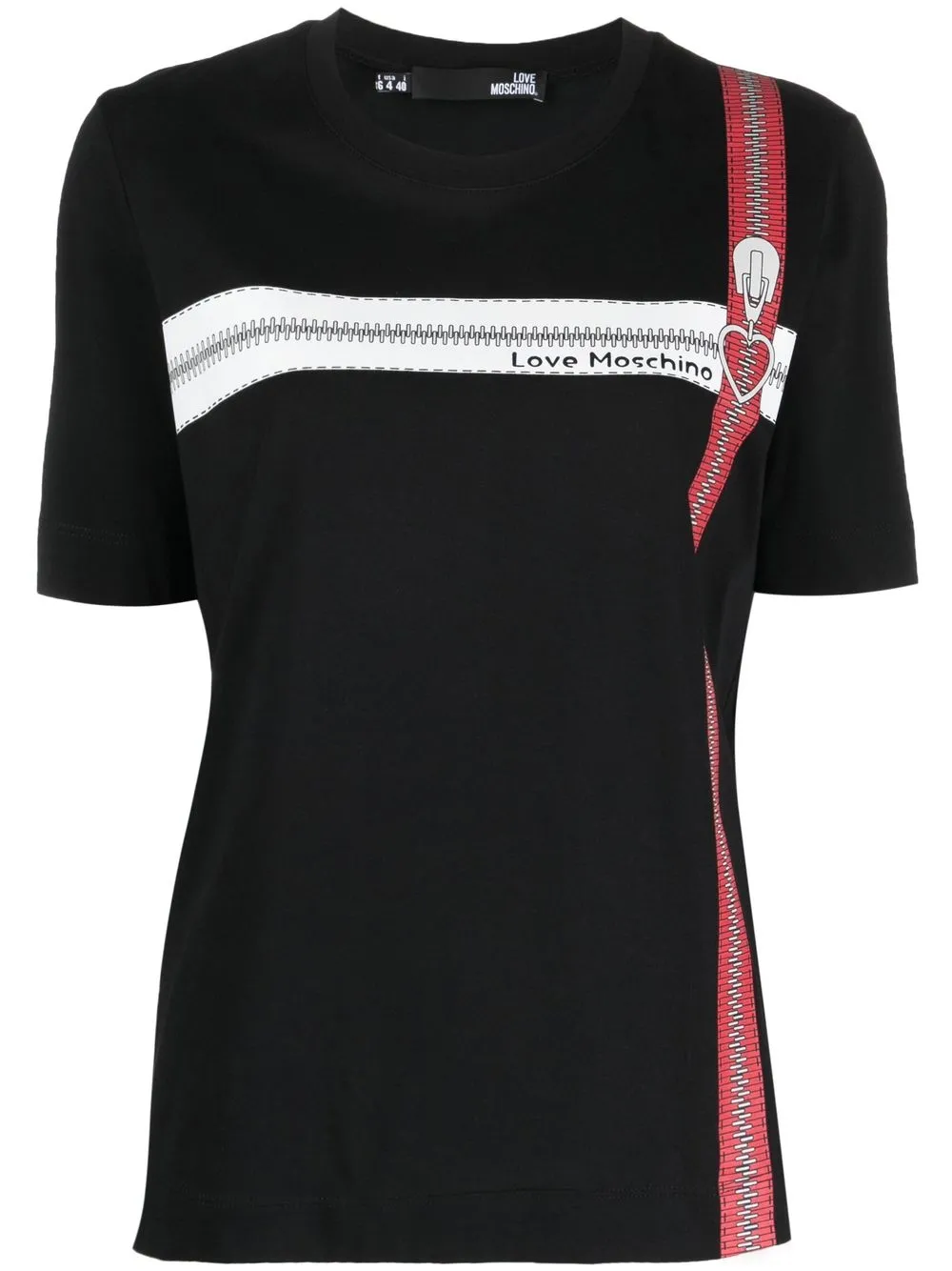 

Love Moschino playera con estampado de cierre - Negro