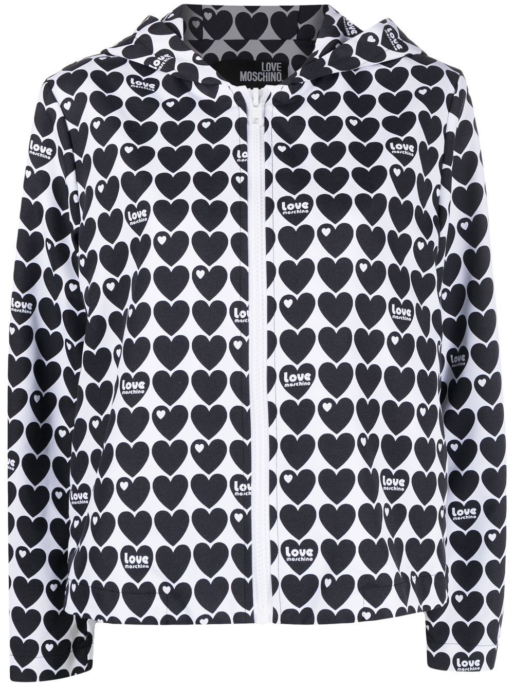Love Moschino Heart-logo Print Jacket In White