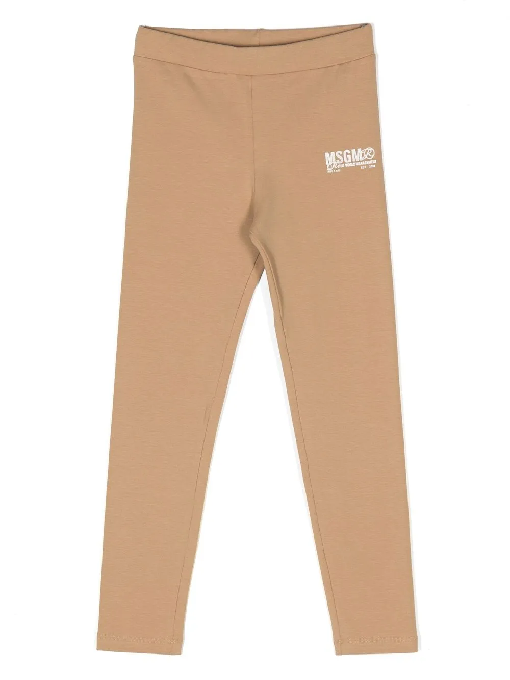 

MSGM Kids leggins stretch con logo estampados - Marrón
