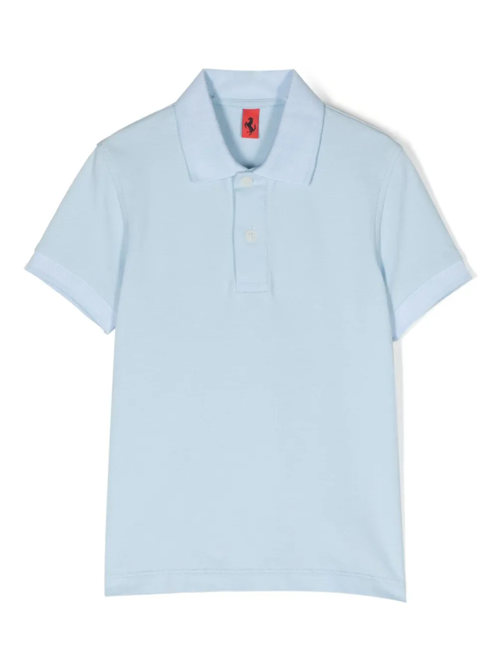 Ferrari Logo-embroidered Polo Shirt In Blau