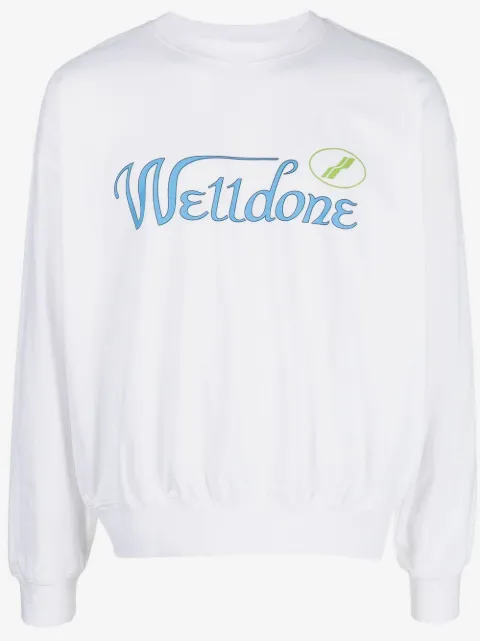 We11done logo-print cotton sweatshirt