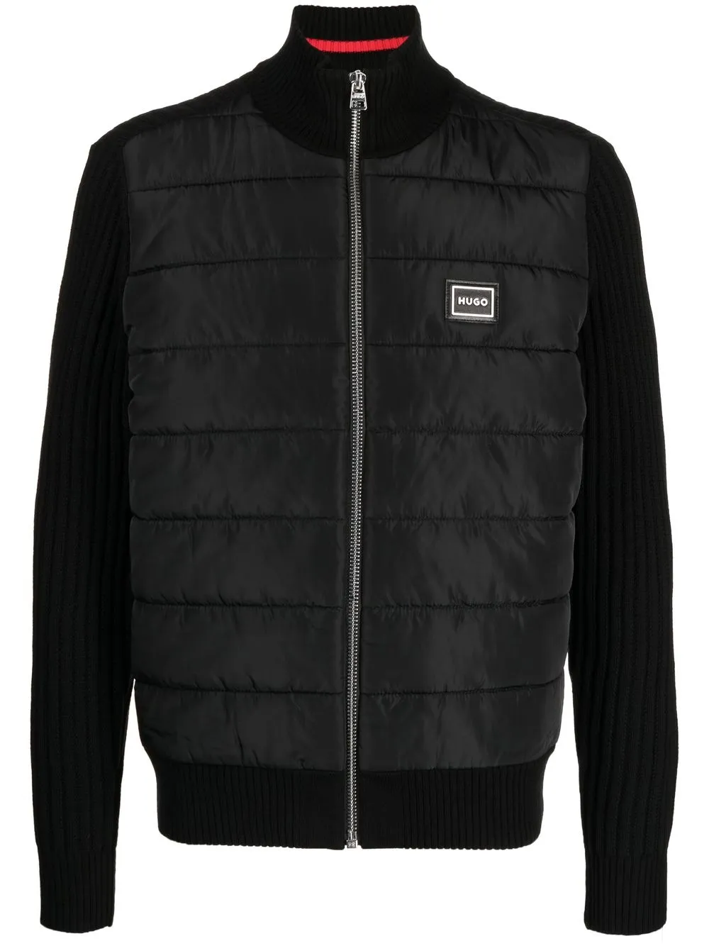 HUGO ribbed-sleeve Padded Jacket - Farfetch