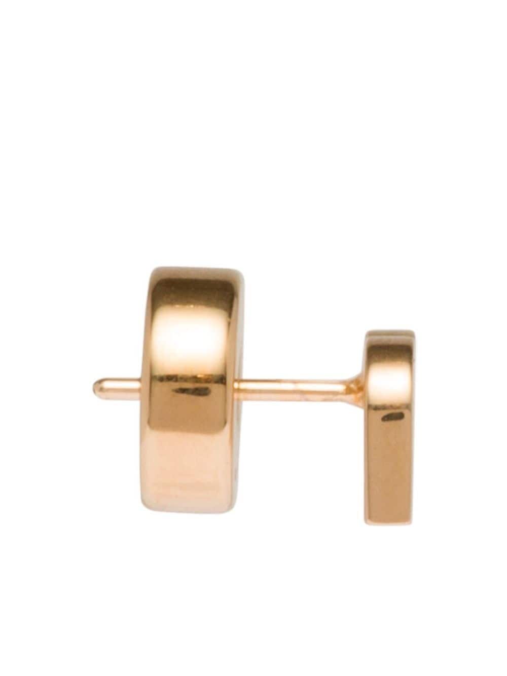Shop Miu Miu Logo-plaque Stud Earrings In Gold