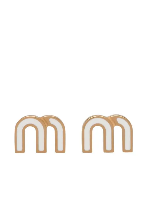 Puces d'oreilles à plaque logo - Miu Miu - Modalova
