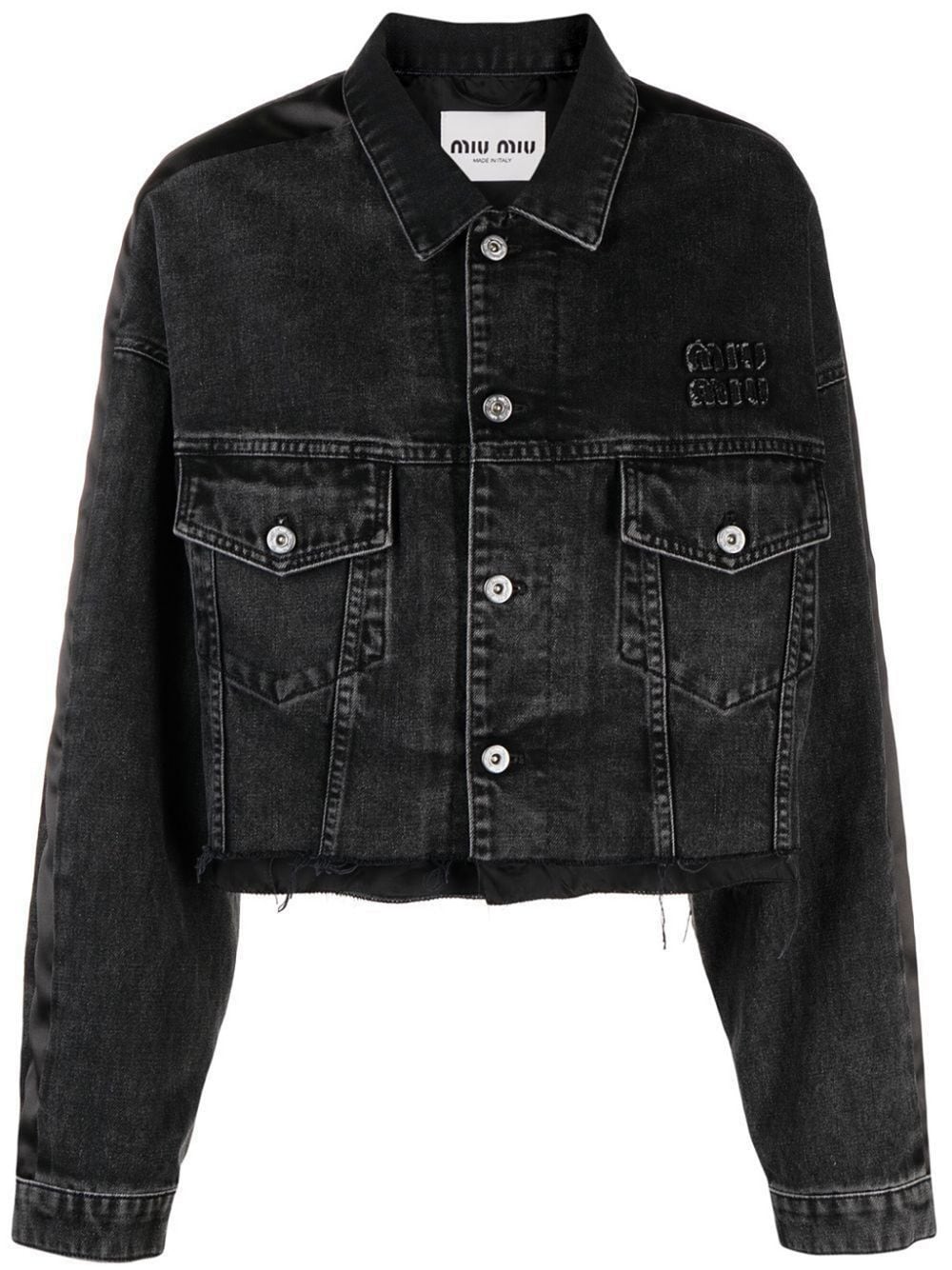 Miu Miu Button-fastening Denim Jacket In Black