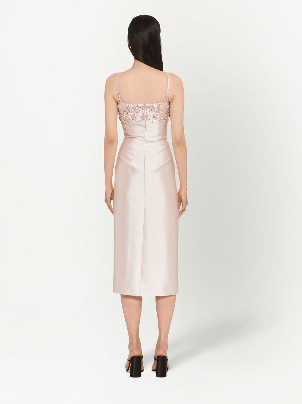 Miu miu embroidered discount silk and wool midi-dress