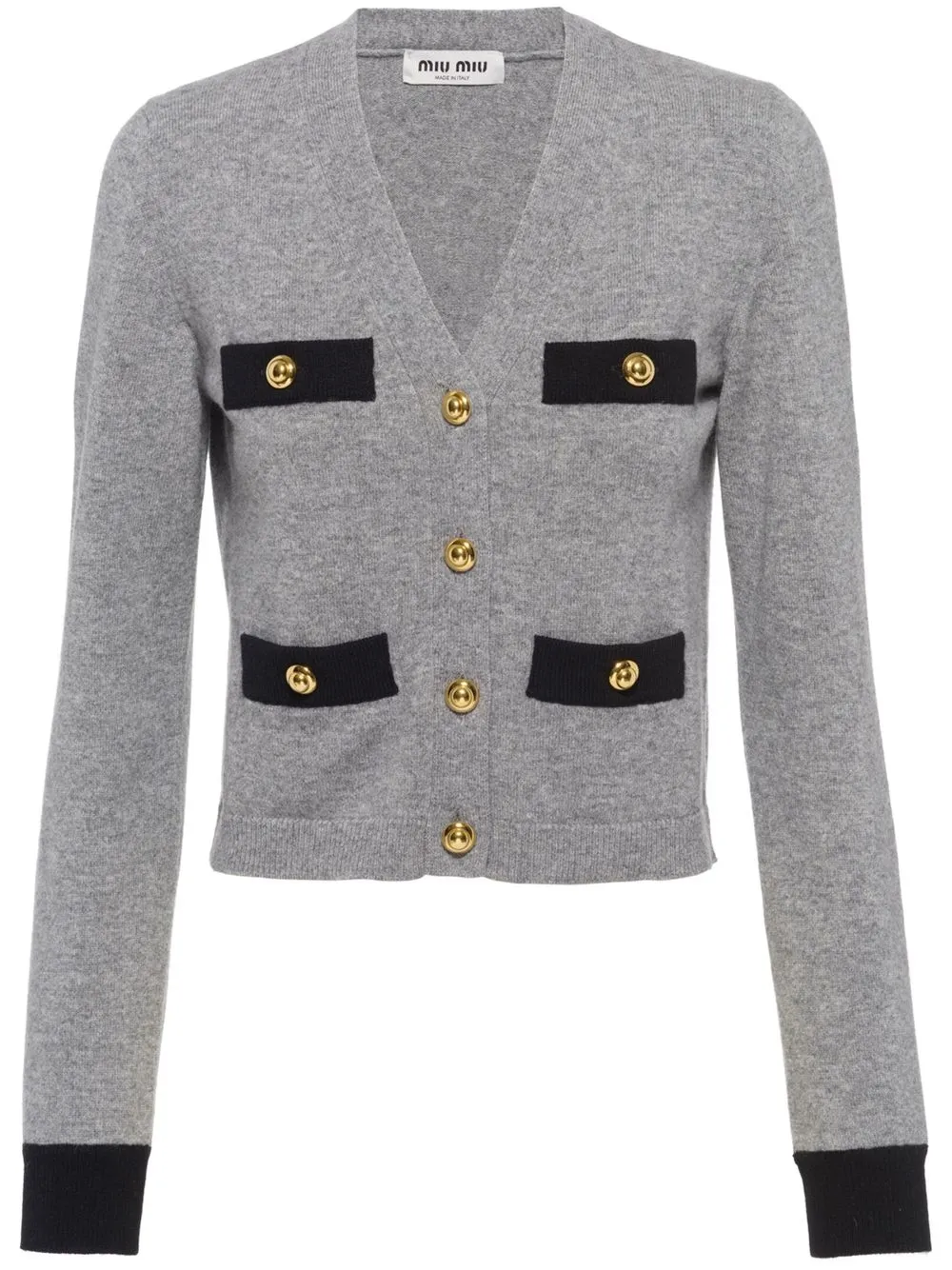 Miu Miu Cashmere Cardigan In Grey