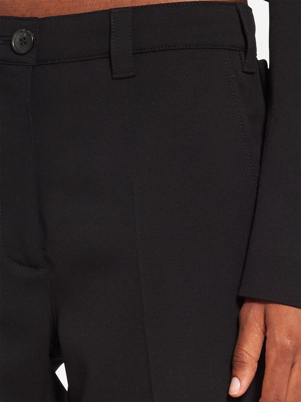 Shop Miu Miu Raw-hem Bermuda Shorts In Black