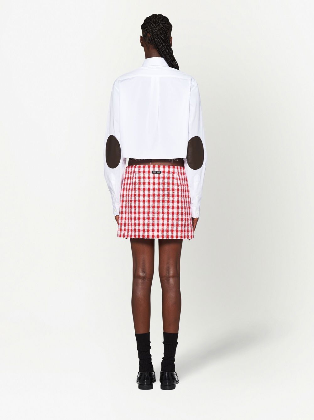 Miu Miu Bouclé gingham-check Miniskirt - Farfetch