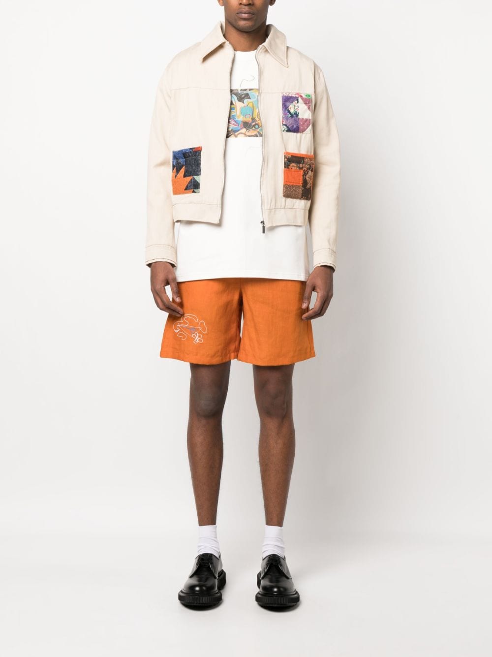 Bethany Williams Shorts met borduurwerk - Oranje