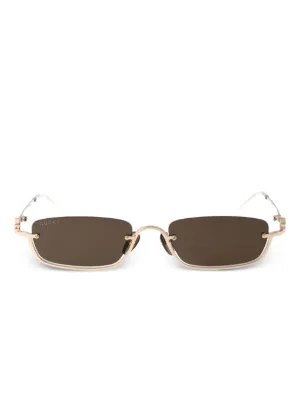 Gucci Eyewear リムレス スクエアサングラス | ブラウン | FARFETCH JP