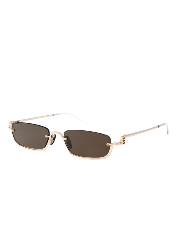 Gucci Eyewear Occhiali Da Sole Slim Rettangolari Oro FARFETCH IT