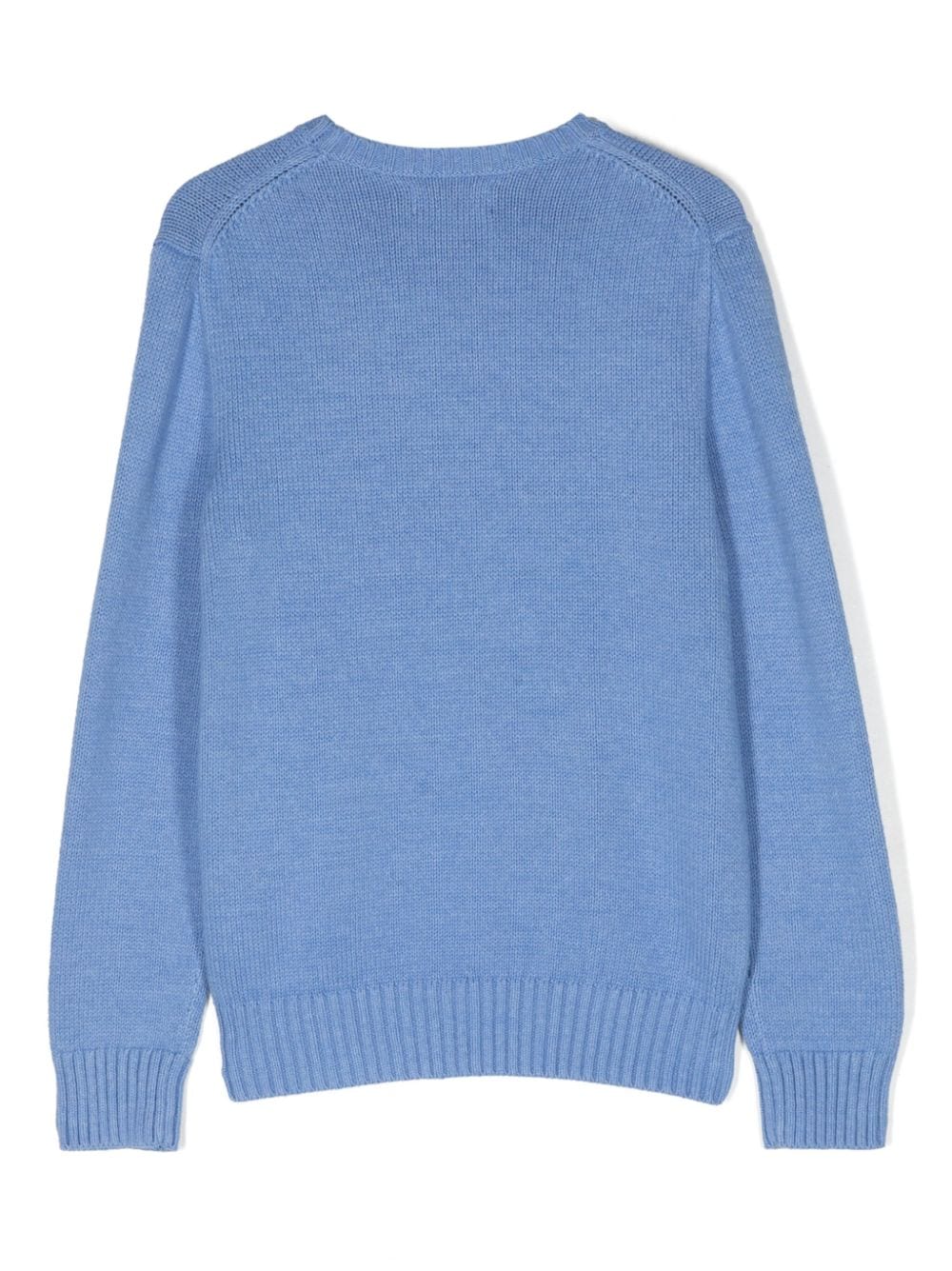 Ralph Lauren Kids graphic-knit cotton jumper - Blauw