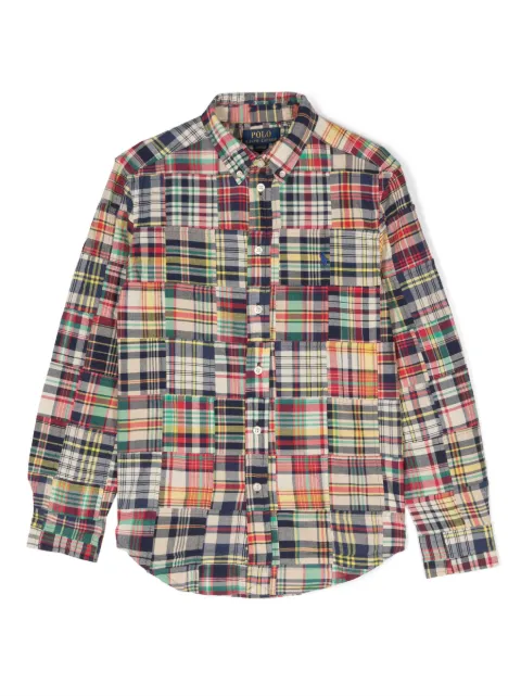POLO RALPH LAUREN KIDS camisa con diseño patchwork y cuadros estampados