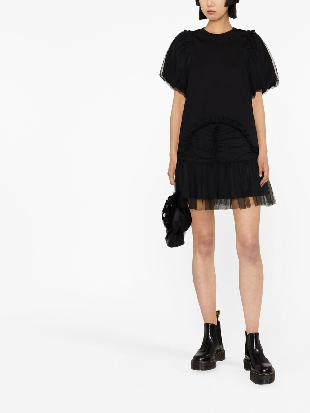 Simone Rocha Asymmetrisch T-shirt - Zwart