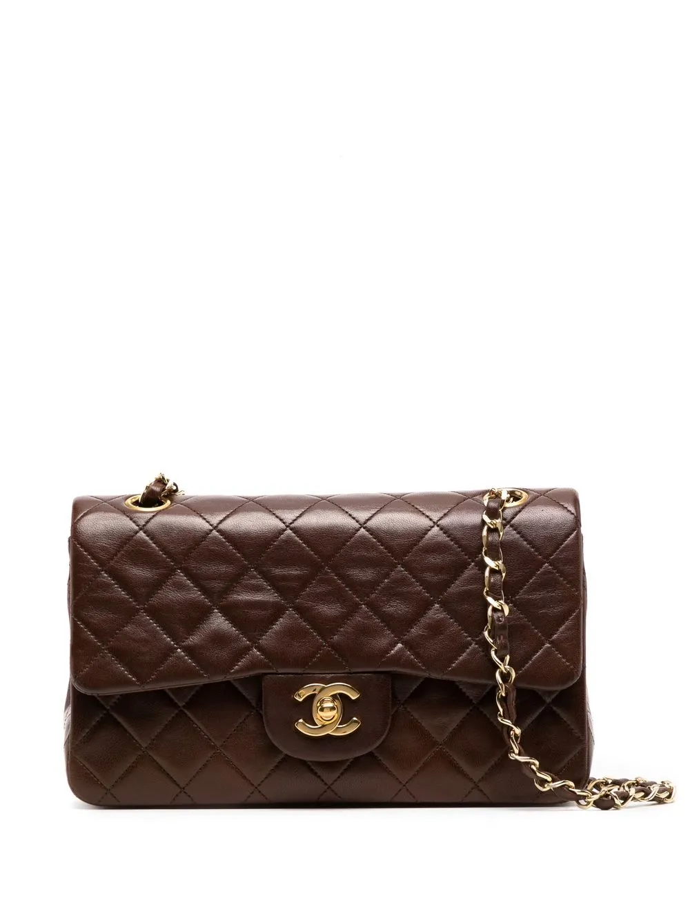 

CHANEL Pre-Owned 1990 small Double Flap shoulder bag - Brown
