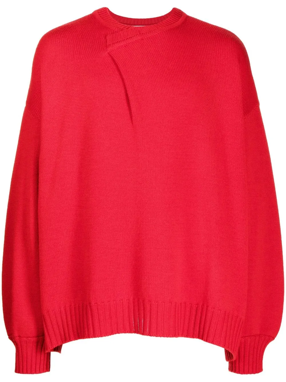 

Bianca Saunders wrap-front knitted jumper - Red