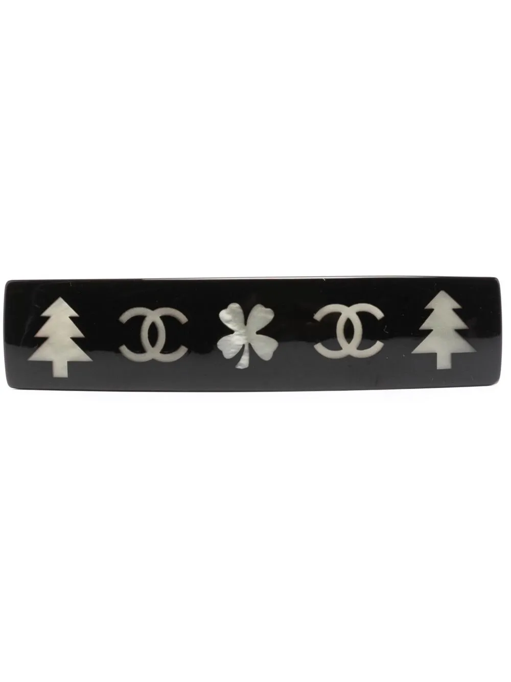 

Chanel Pre-Owned 2003 logo hair barrette - Black