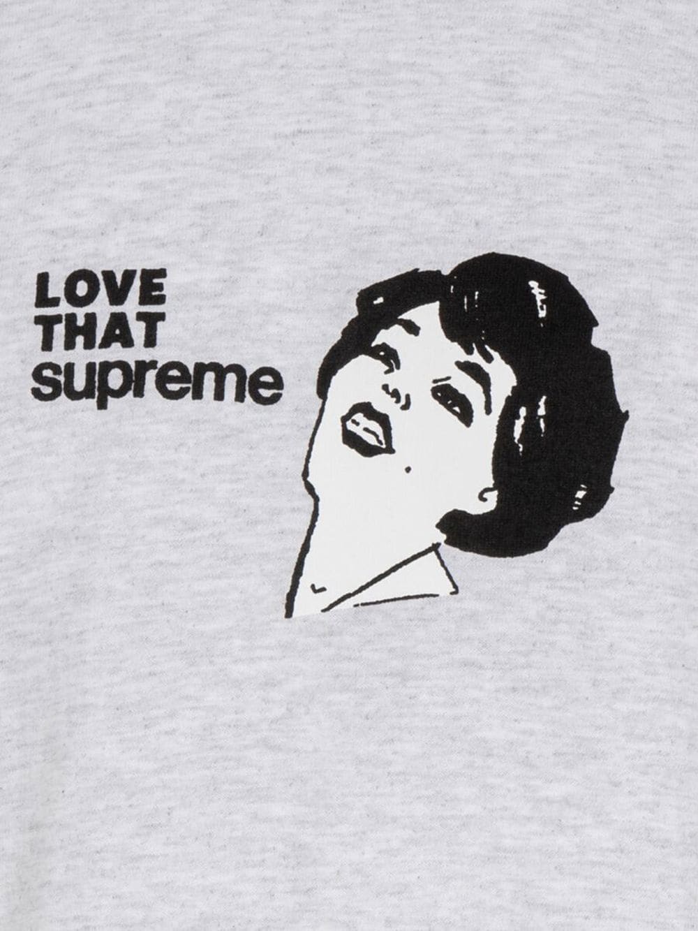Shop Supreme Love That-print Cotton T-shirt In Grey