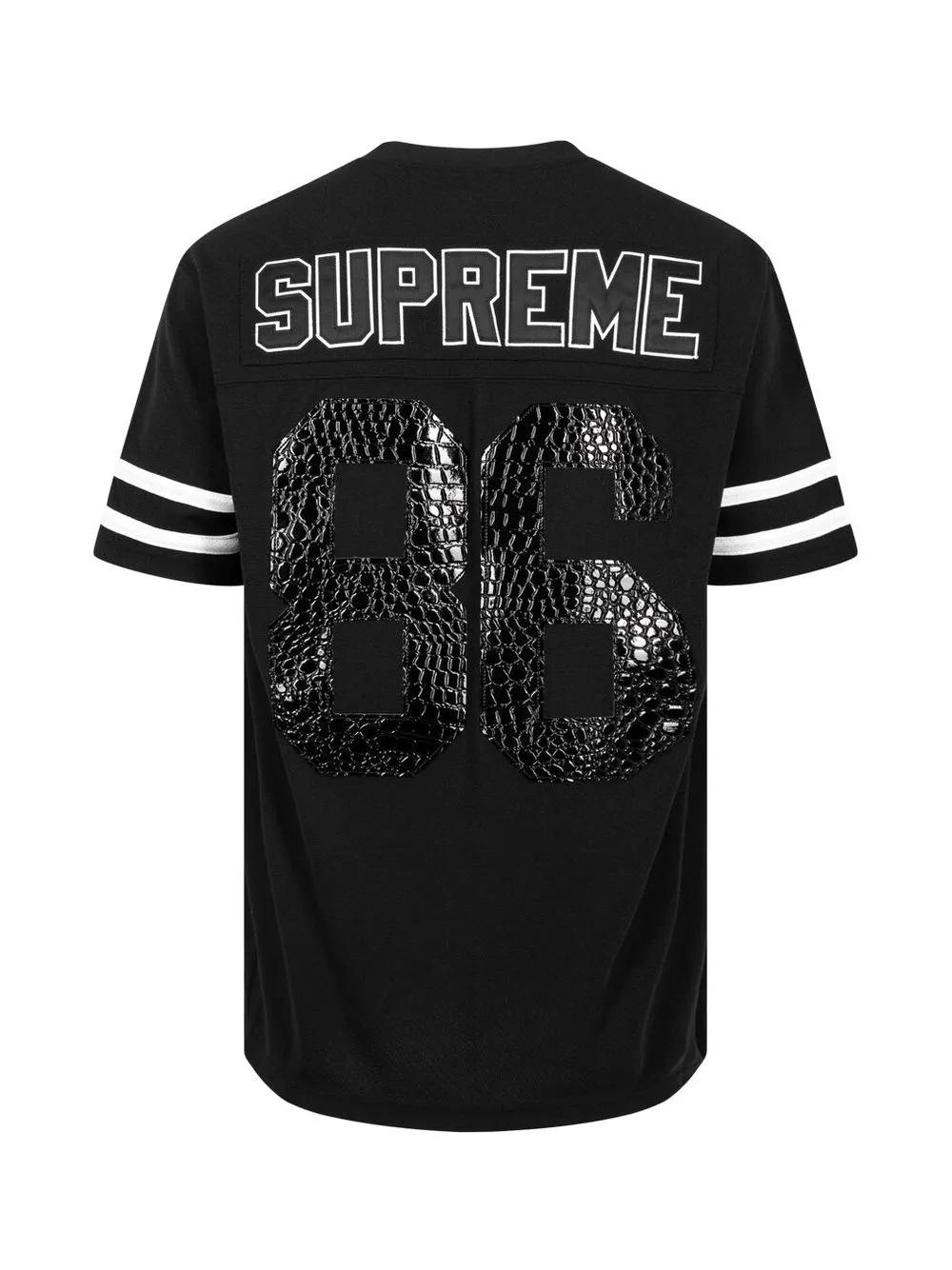 Supreme Faux-croc Appliqué Detail Football Jersey in Black