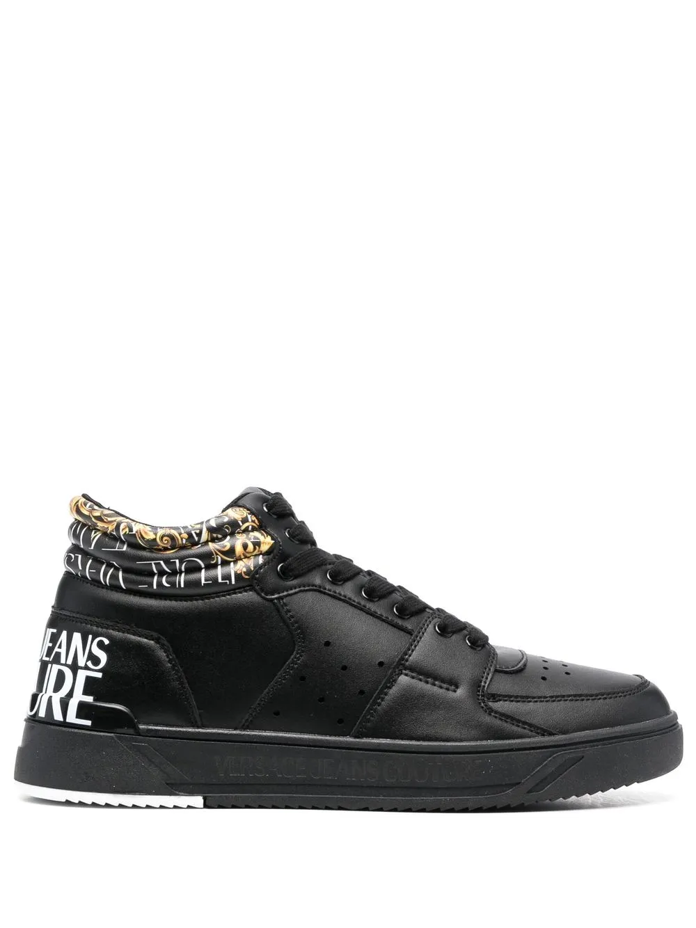 

Versace Jeans Couture logo-print hi-top trainers - Black