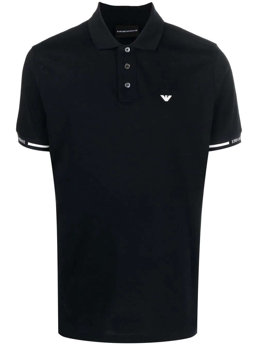 

Emporio Armani logo-embroidered polo shirt - Blue