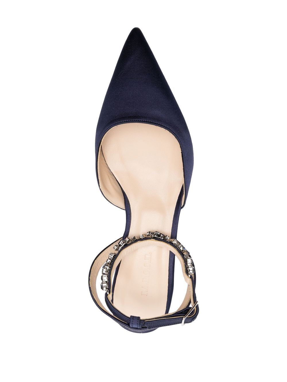 Shop P.a.r.o.s.h 50mm Satin Crystal-detail Pumps In Blue