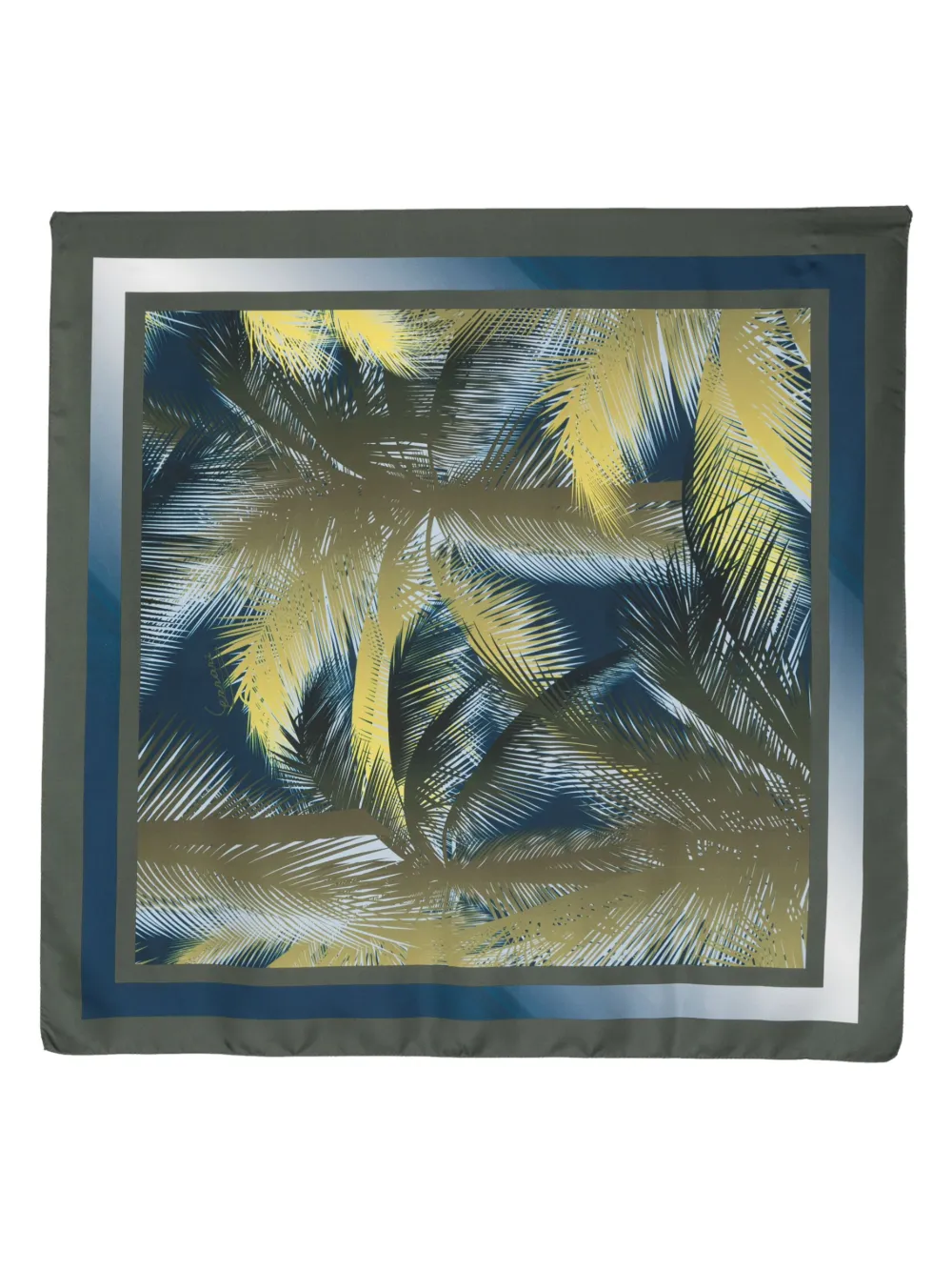 FERRARI PALM TREE-PRINT SILK SCARF