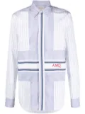 Alexander McQueen pinstriped logo-print shirt - White