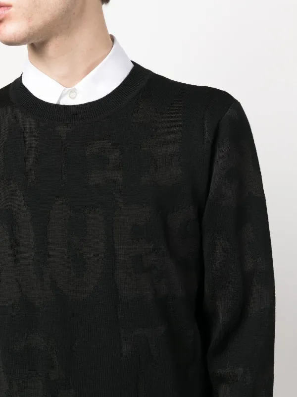Alexander McQueen Suéter De Tricô Com Padronagem | Preto | FARFETCH BR