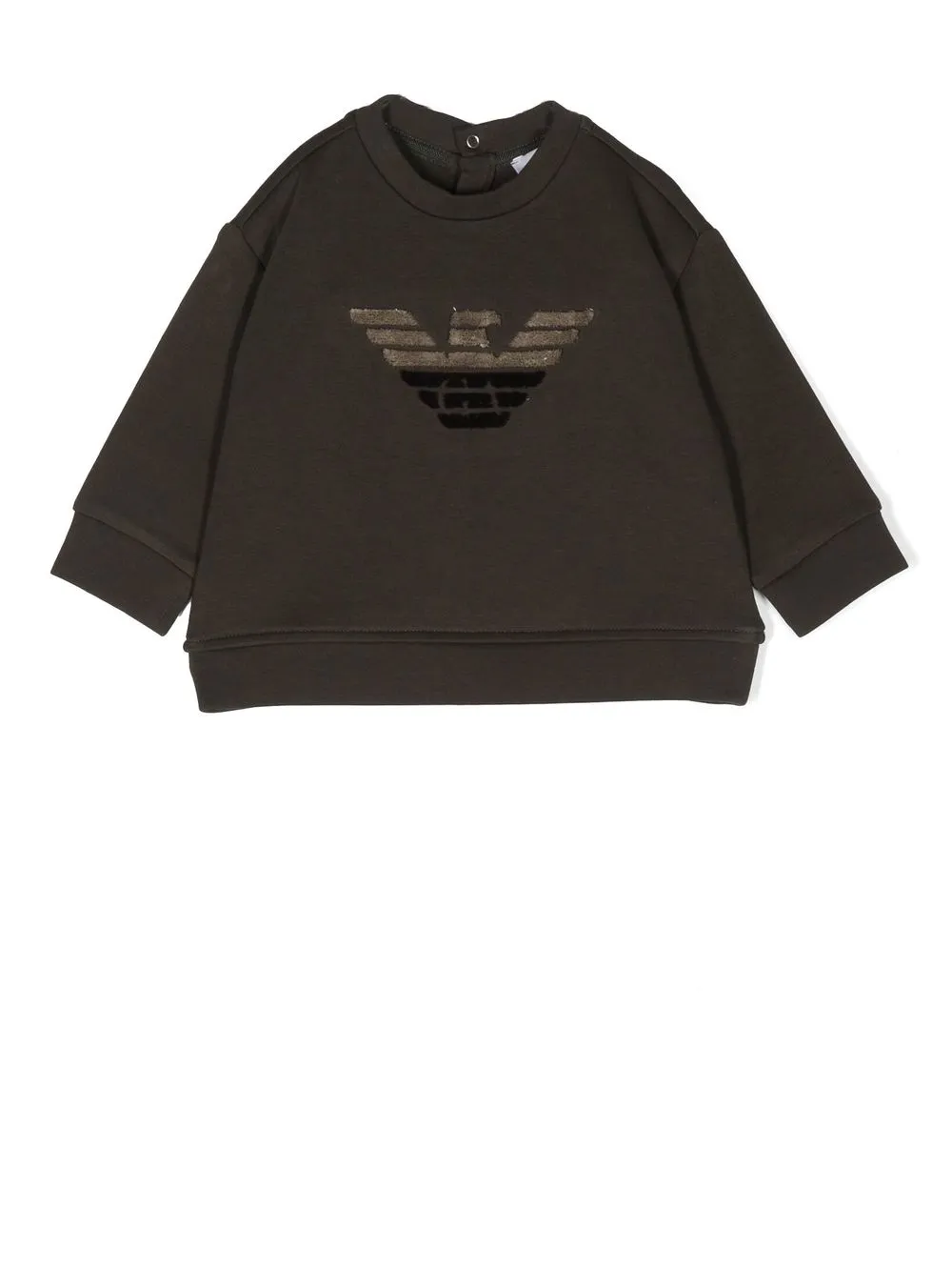 

Emporio Armani Kids flock-logo crew-neck sweatshirt - Green