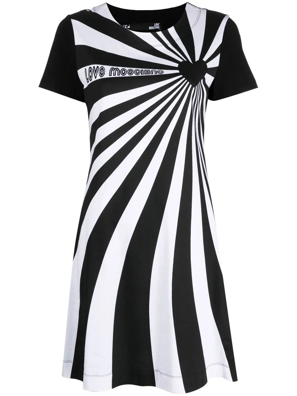 

Love Moschino vestido estilo playera con estampado gráfico - Negro