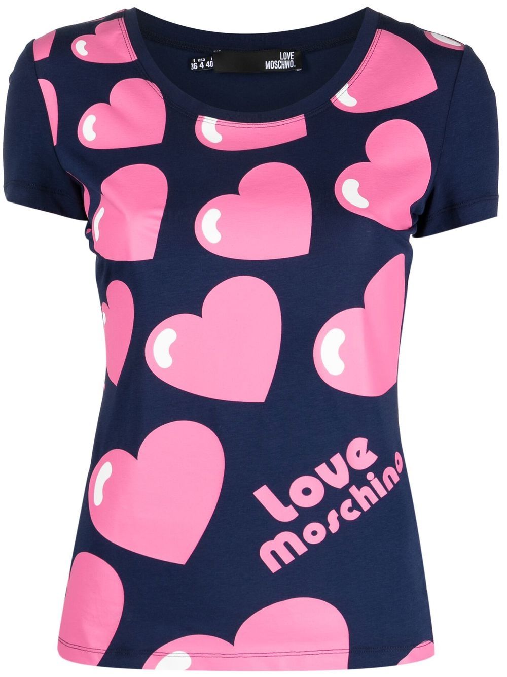 Image 1 of Love Moschino heart-print short-sleeve T-shirt