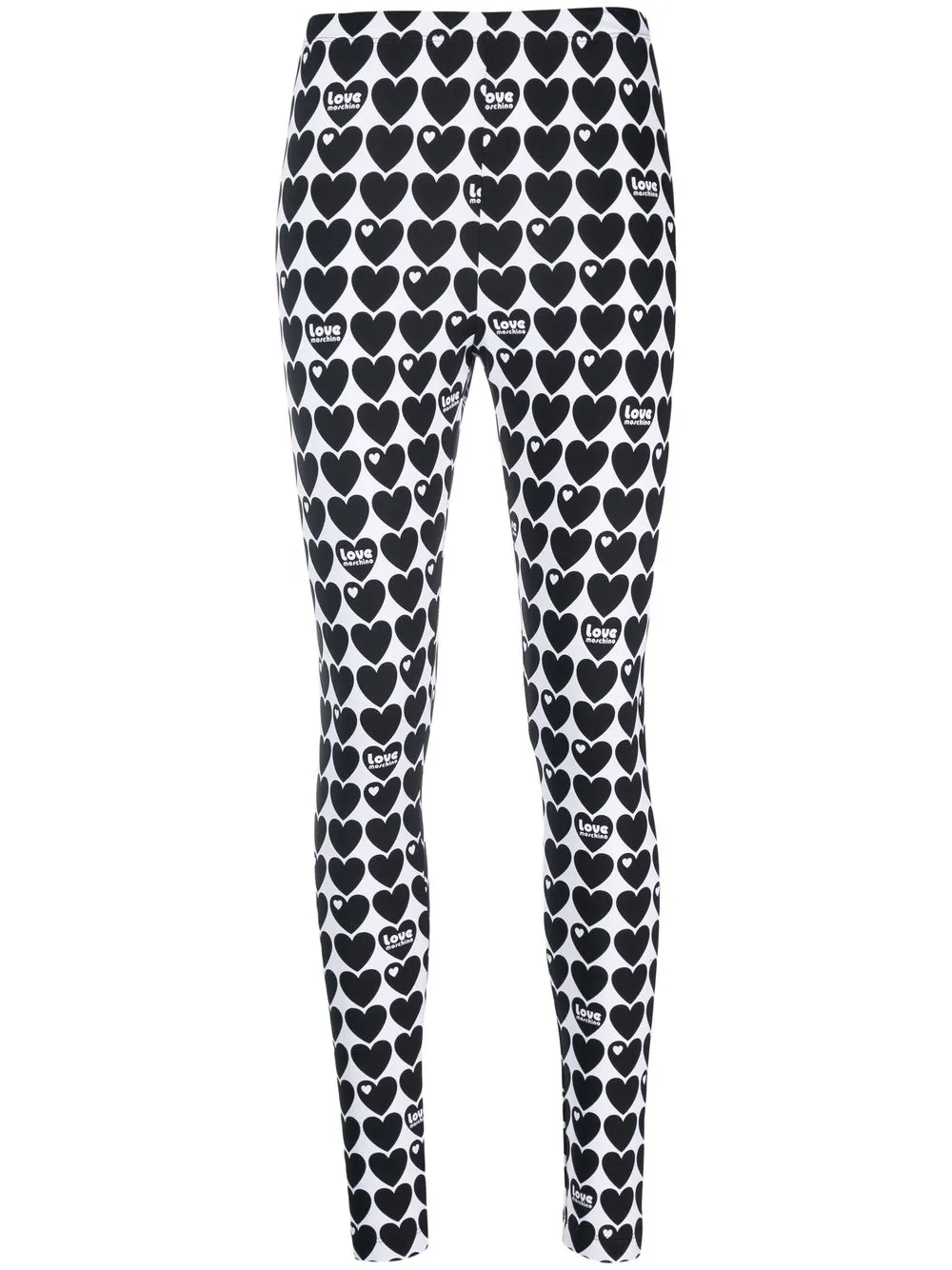 

Love Moschino leggins con corazones estampados y pretina elástica - Blanco