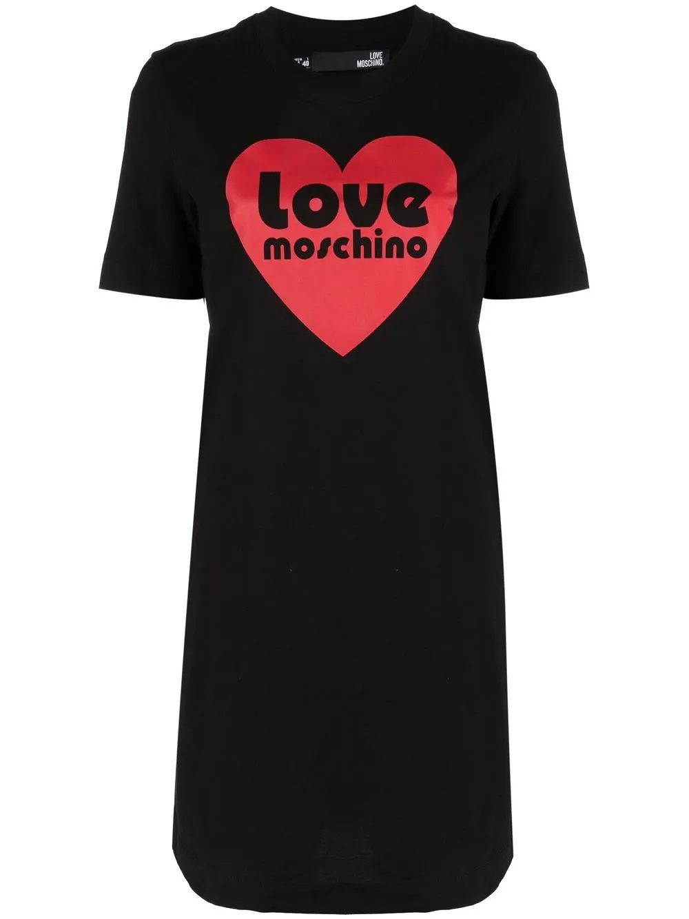 

Love Moschino vestido estilo playera con logo estampado - Negro