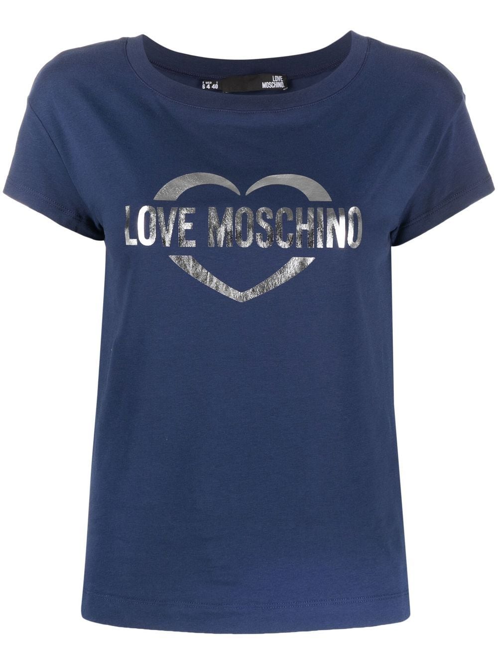 Love Moschino Foil logo-print Cotton T-shirt - Farfetch
