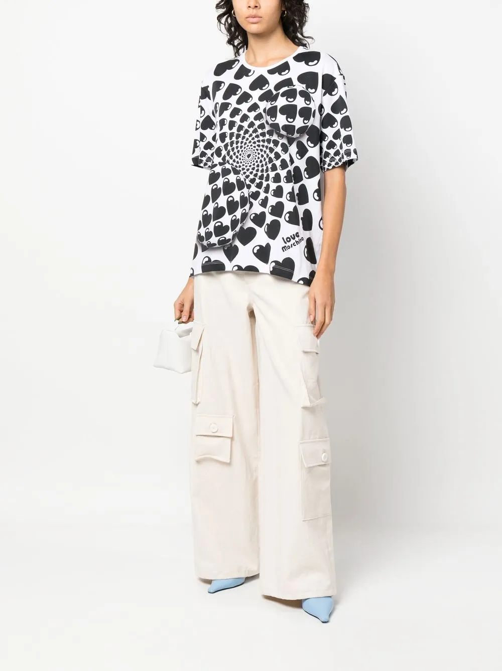 Love Moschino T-shirt met hartprint - Wit