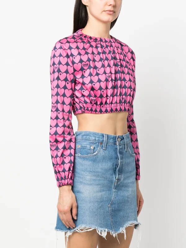 Tシャツ・カットソー Moschino ENVER SATIN BLOUSE STILL LIFE WITH HEART Moschino Enver Satin Blouse Still Life With Heart | italist