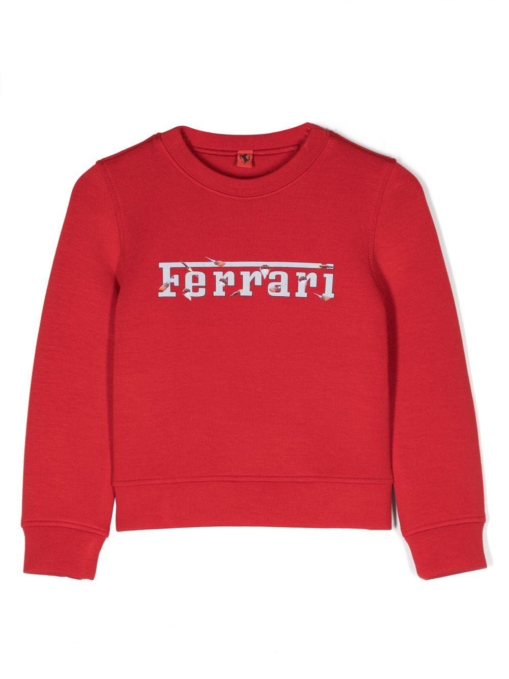 Ferrari Logo-print Crew-neck Sweatshirt In Rot