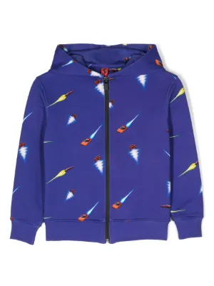 Ferrari Kids graphic print zip up Hoodie Farfetch