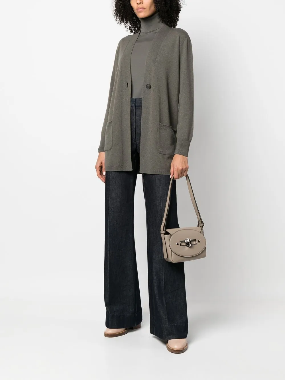 Zanellato Schoudertas met gegraveerd logo - Grijs